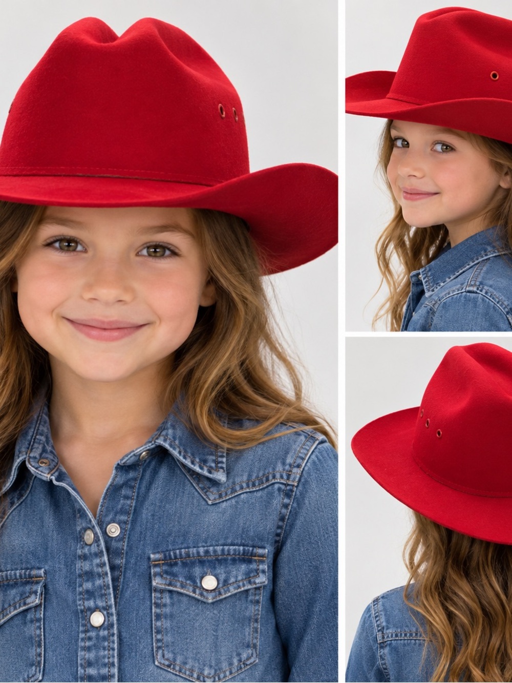Twister Hats by M&F Red 100% Wool Youth Cowboy Cowgirl Hat Medium